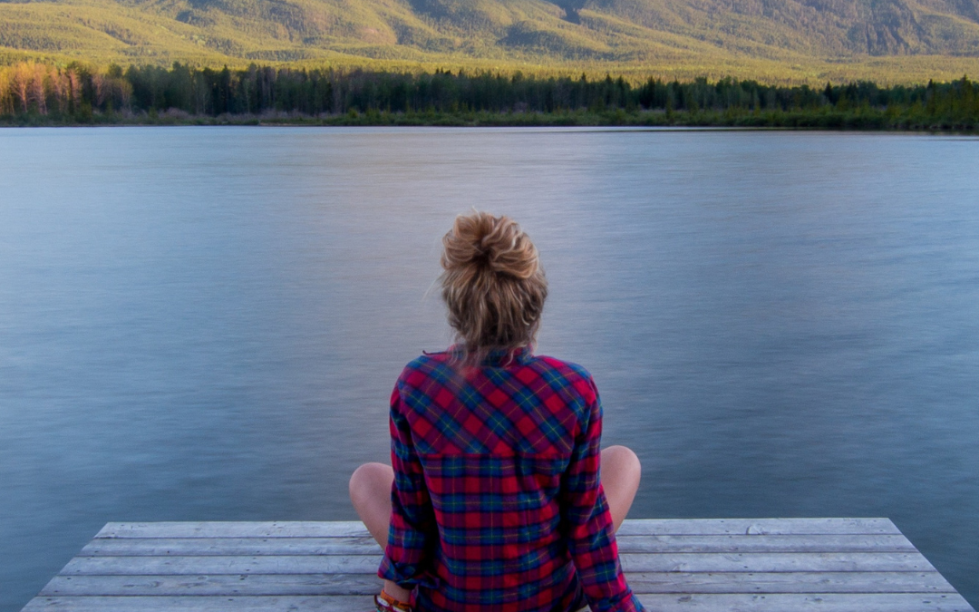 Girl Staring at the mountain